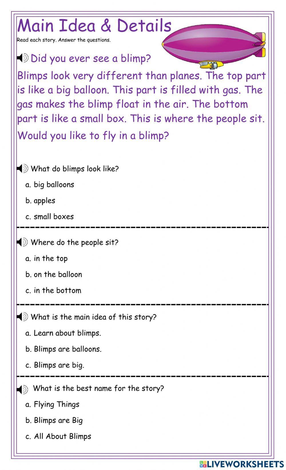 Big And Small Worksheets PDF - Planes & Balloons
