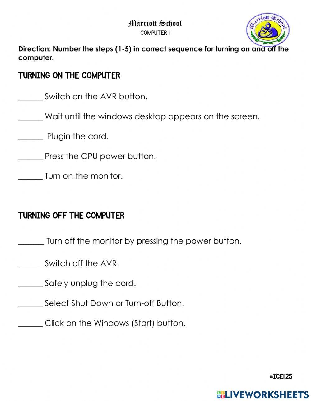 1688734 | Turning On and Off the Computer | Eunice