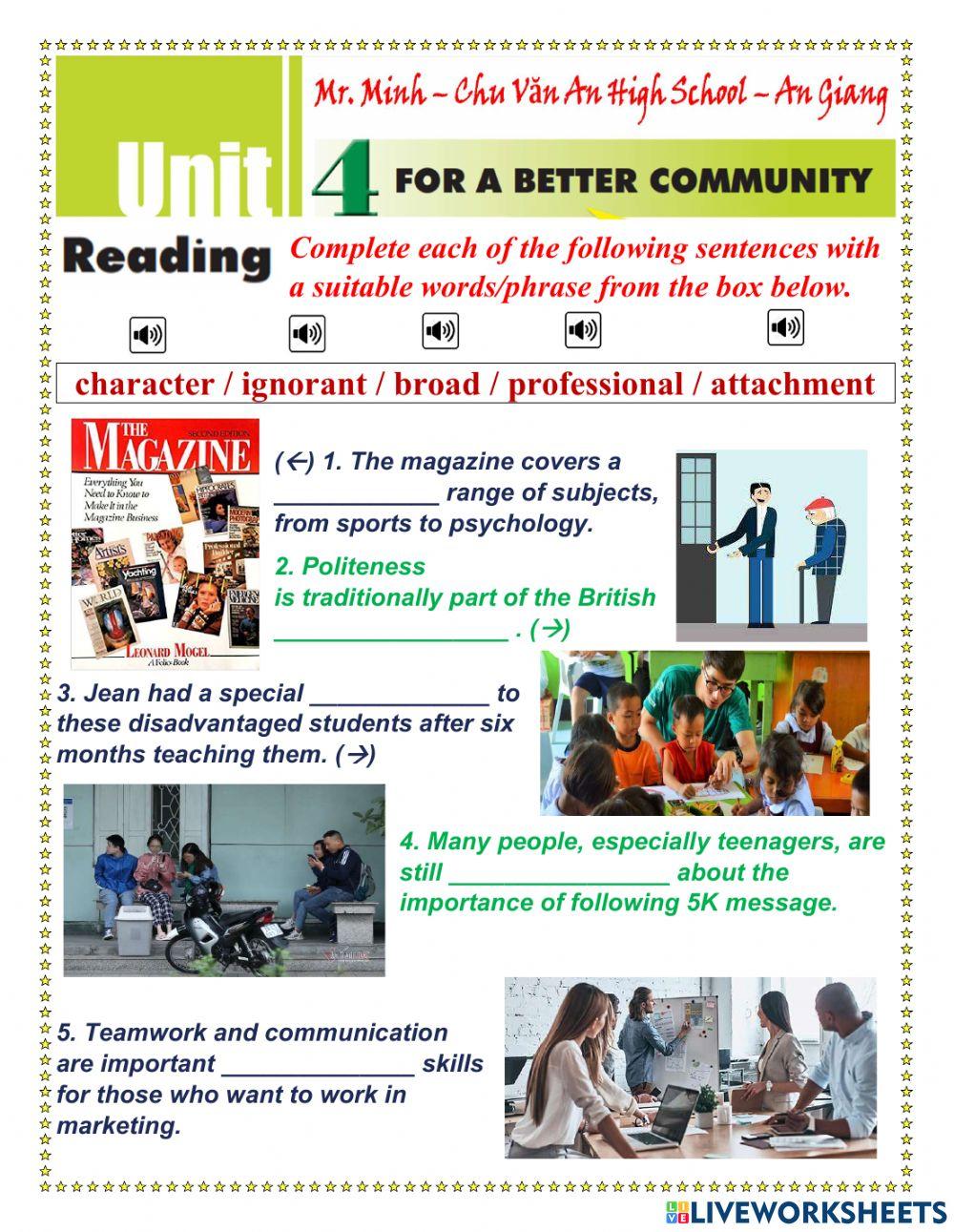 English 10 - Unit 4 - Reading and LB Preparation