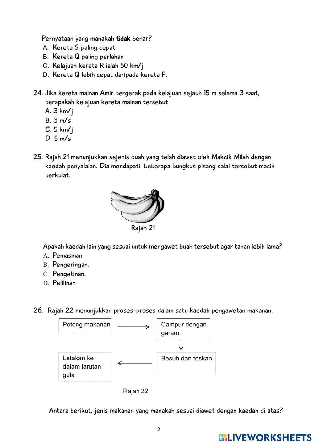 KUIZ SAINS AKHIR TAHUN - TAHUN 6 part 2