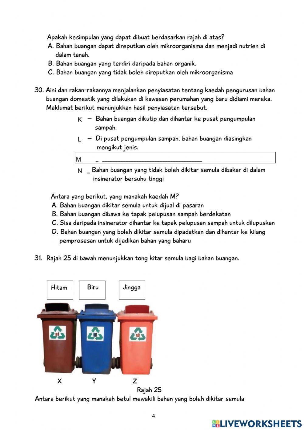 KUIZ SAINS AKHIR TAHUN - TAHUN 6 part 2