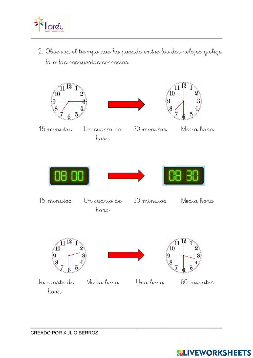Reloj analógico y reloj digital