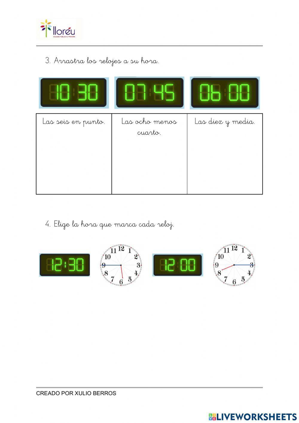Reloj analógico y reloj digital