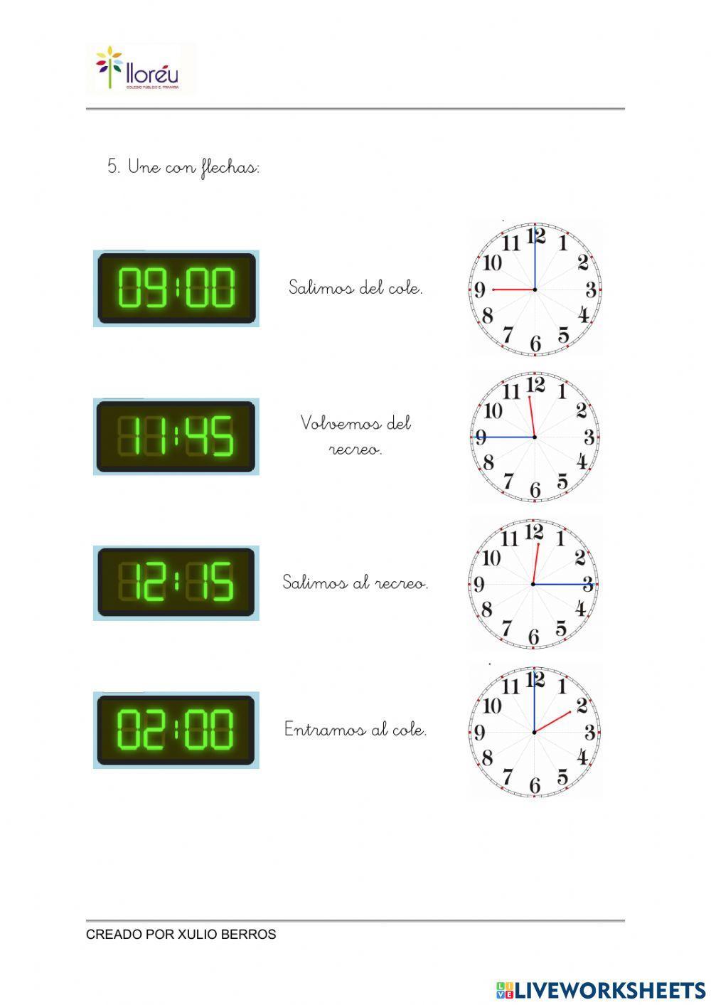 Reloj analógico y reloj digital