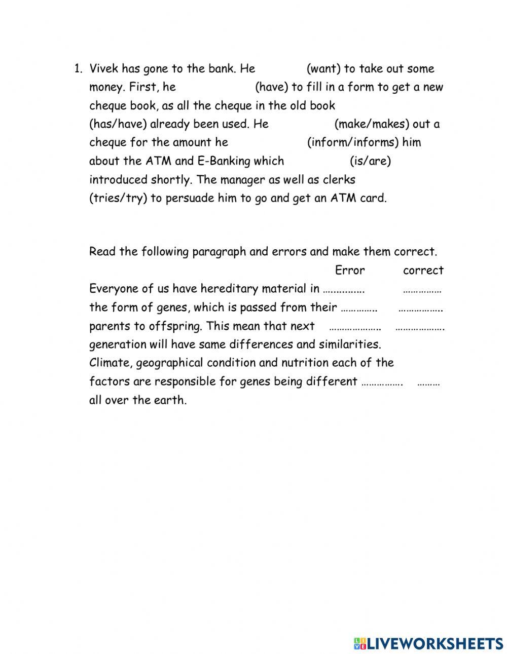 Subject verb agreement