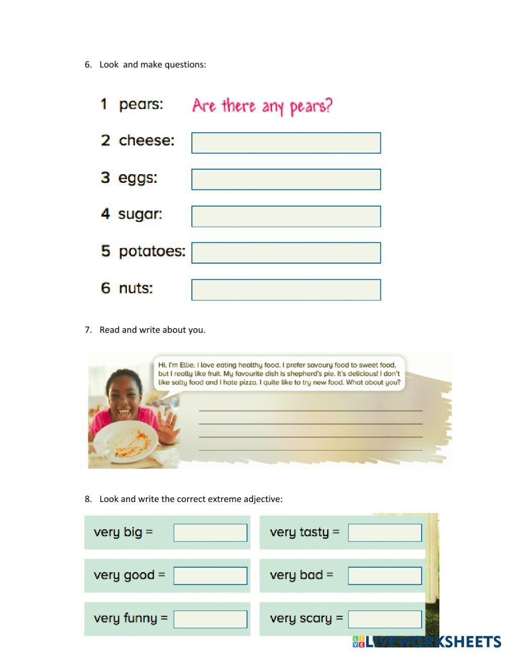 Unit 2 revision food for friends