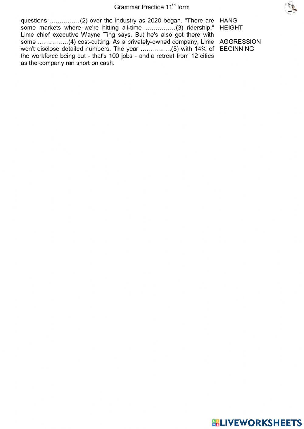 Past Continuous (L12 11th form ex3)