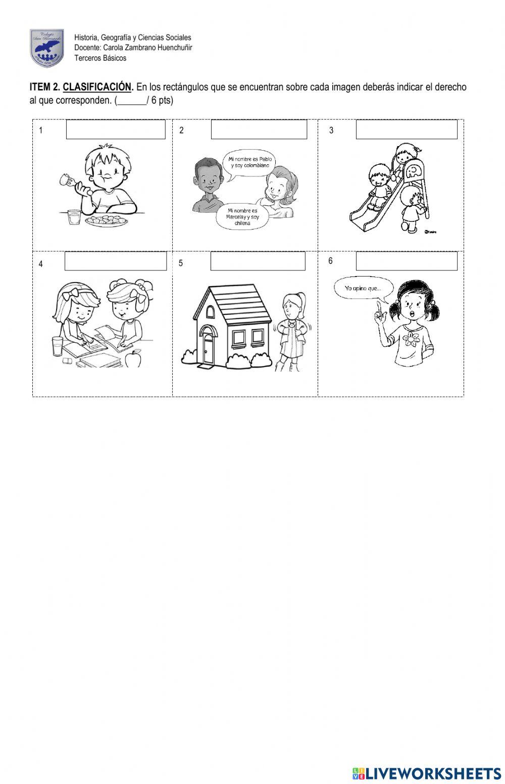 Evauación Los derechos de los niños