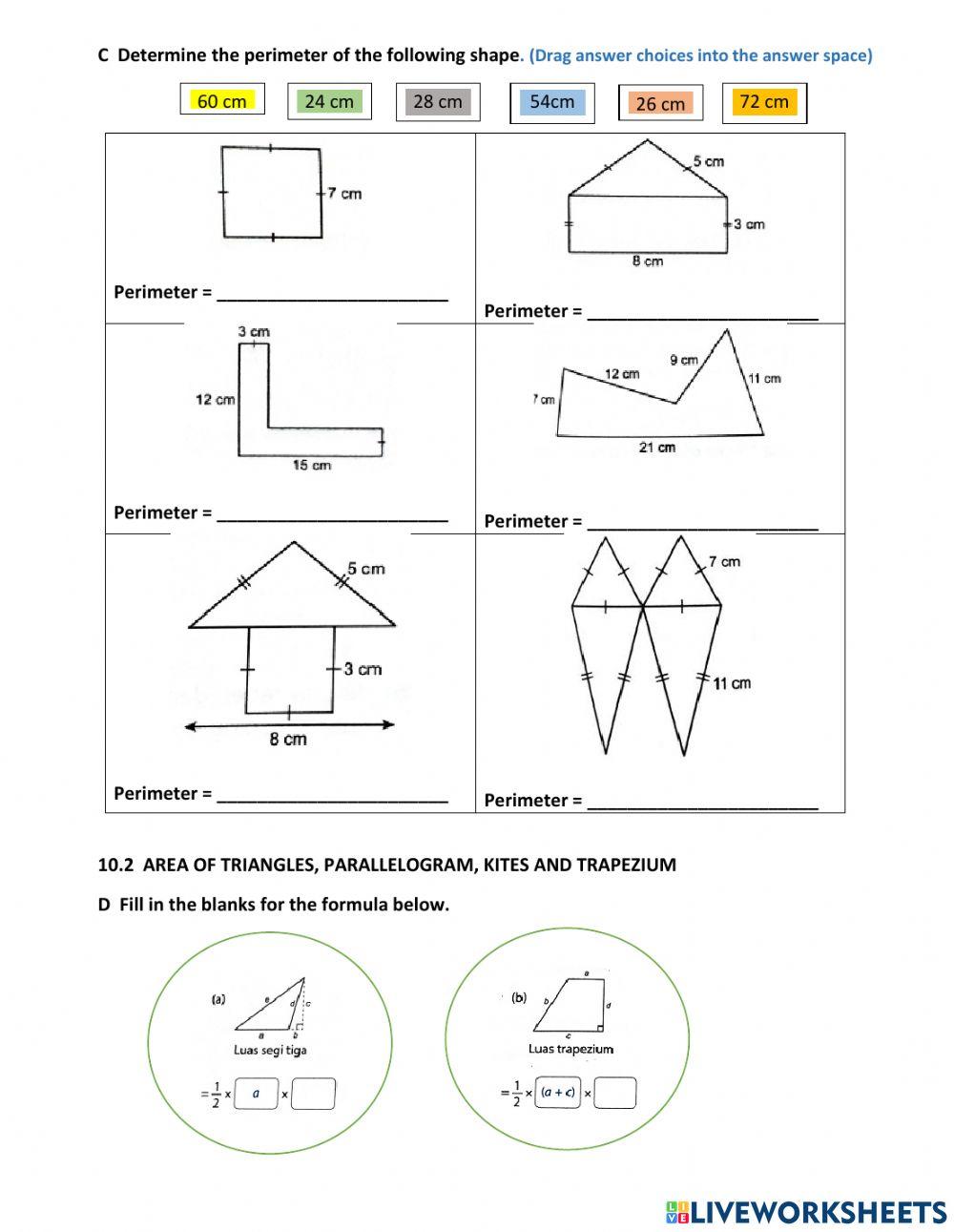 Chapter 10 :perimeter and area