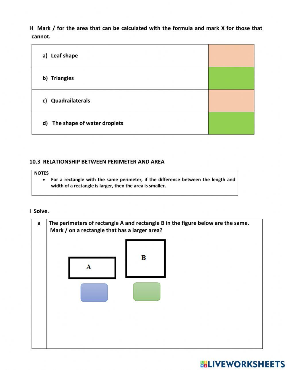 Chapter 10 :perimeter and area