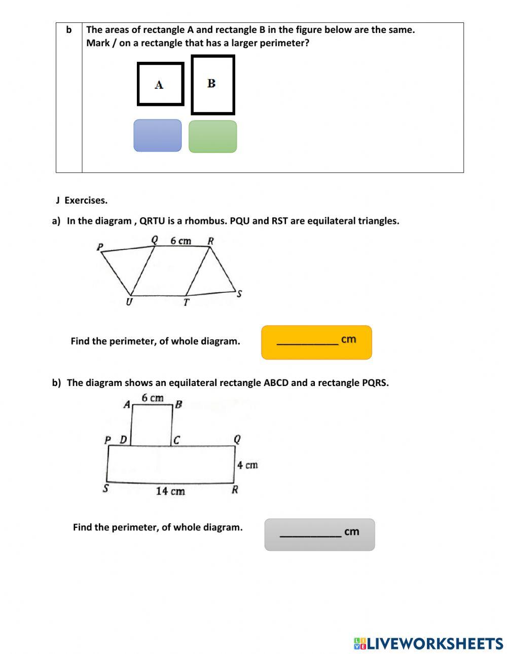 Chapter 10 :perimeter and area