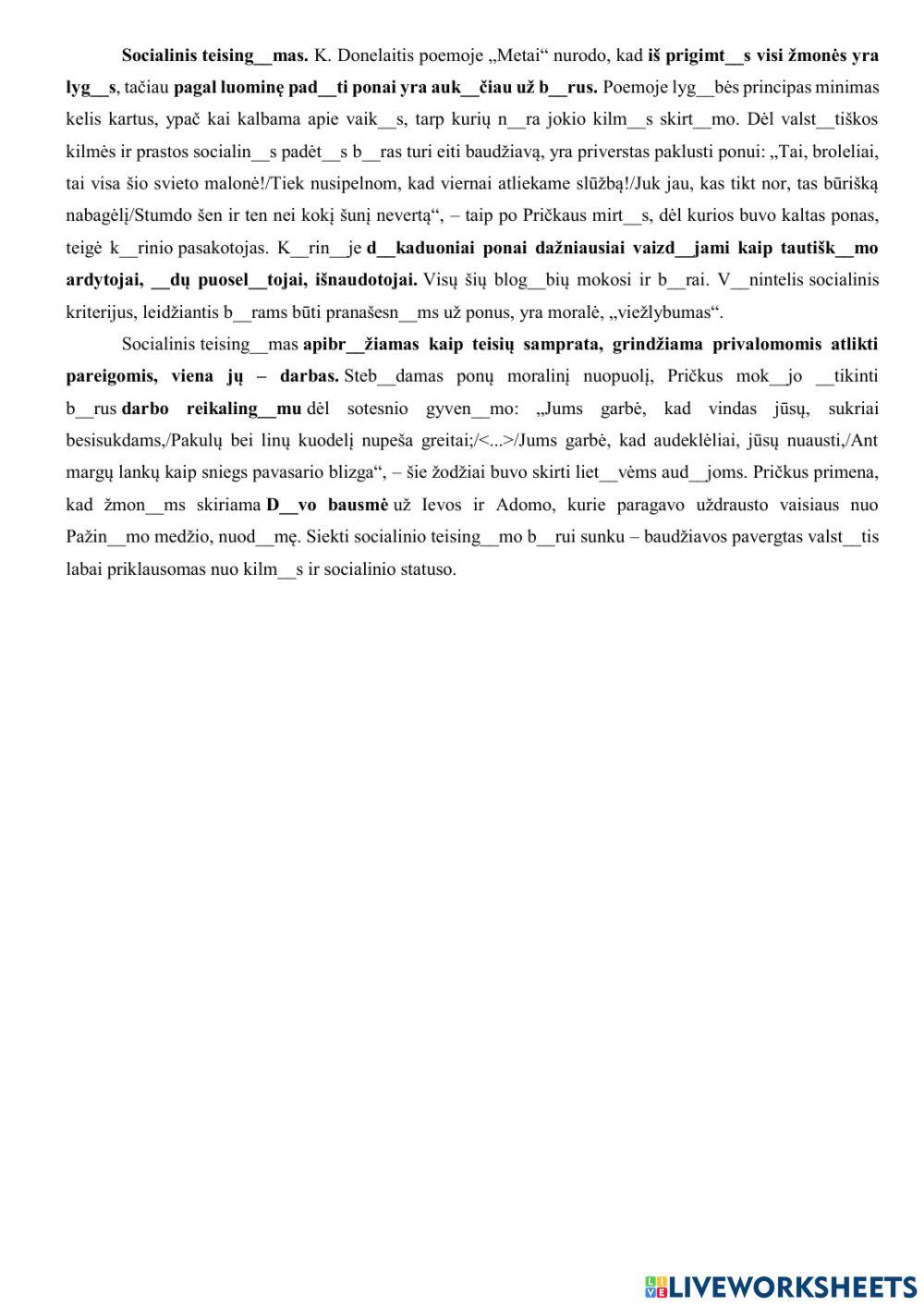 K. Donelaitis -Metai-