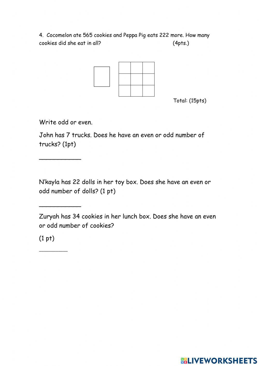 November mathematics application end of month quiz online exercise for