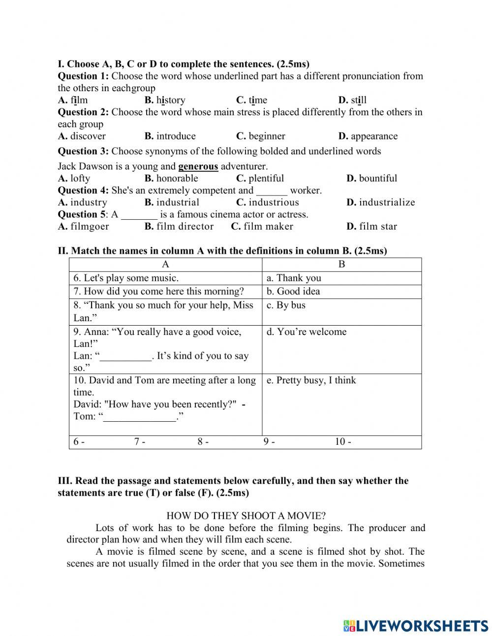 English 10 mock test (Nguyen Thi Kim Giac)