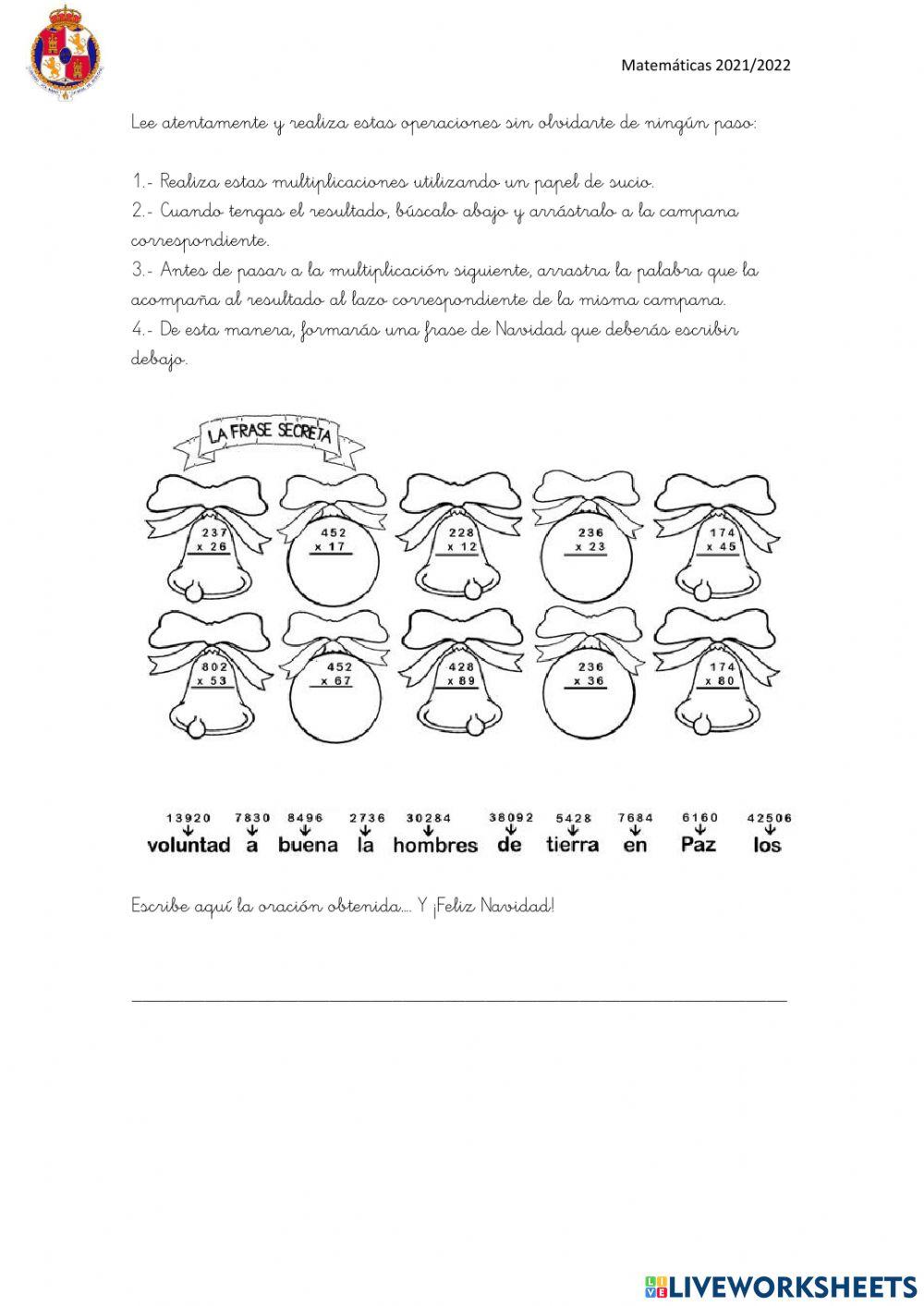 Multiplicaciones 2 cifras. Navidad
