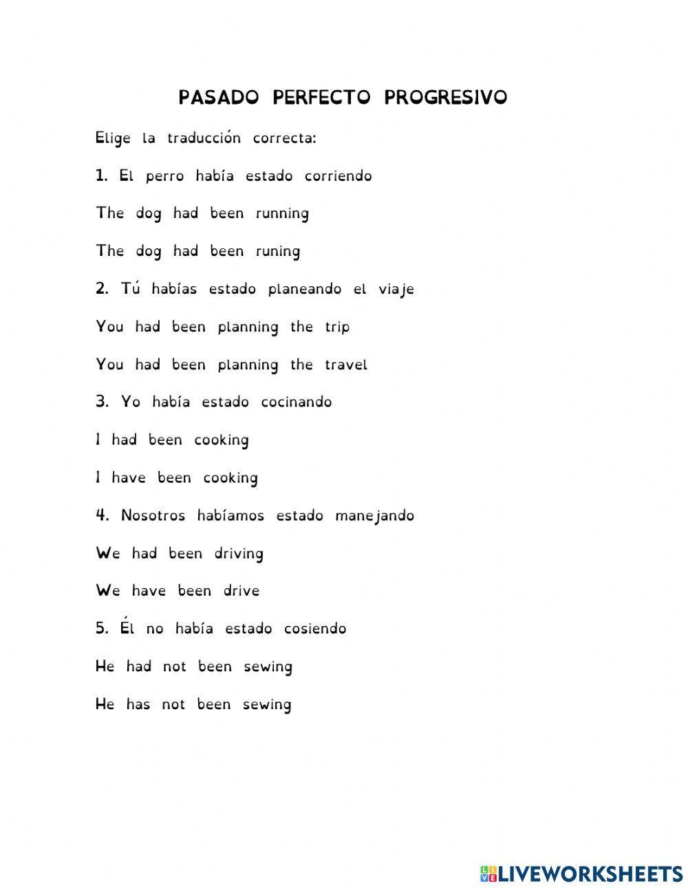 Pasado perfecto progresivo