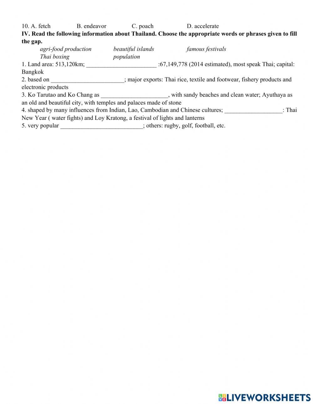 Unit 5. BEING A PART OF ASEAN reading