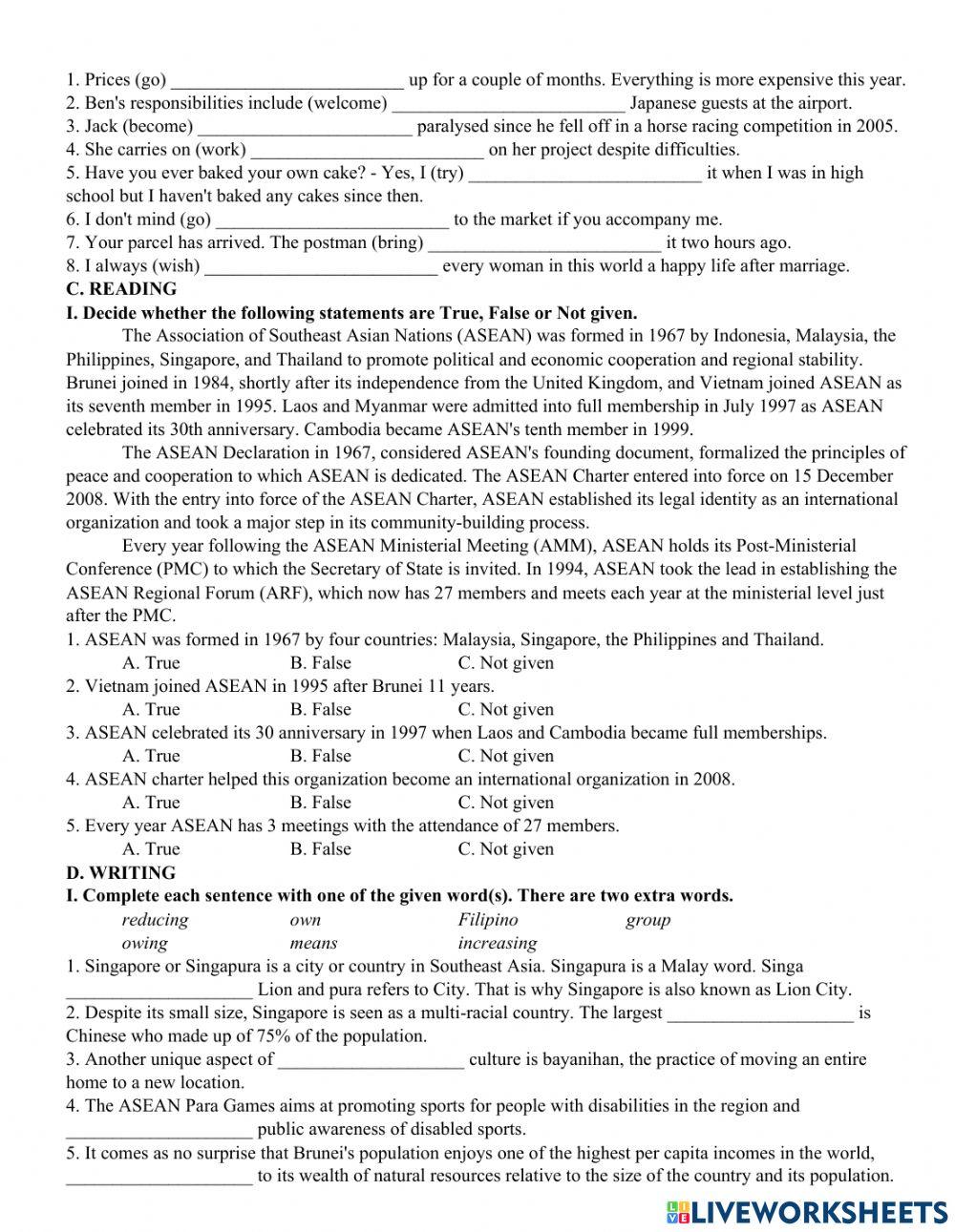 Unit 5. BEING A PART OF ASEAN