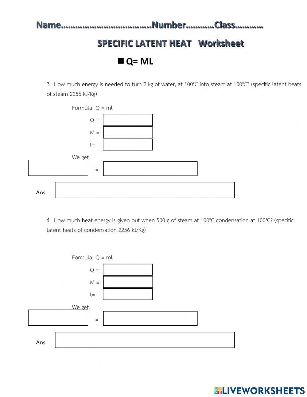 Specific latent heat