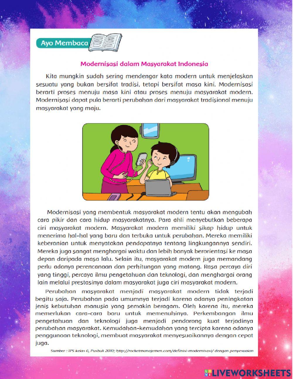 LKPD Kelas VI Tema 9 Subtema 1 Muatan Bahasan Indonesia dan PPKN