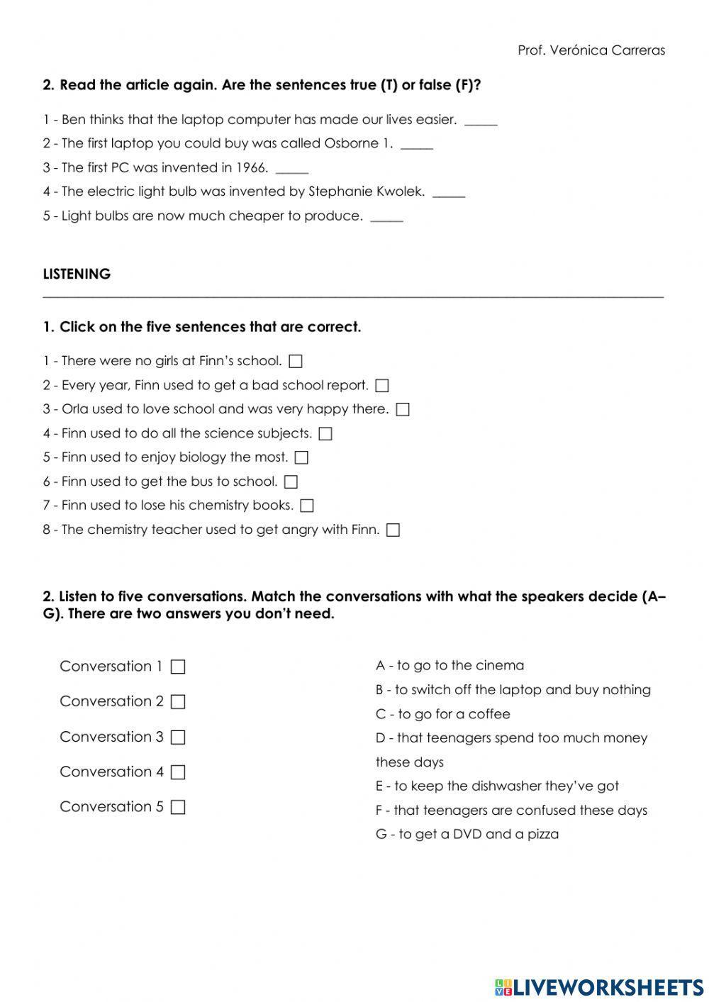 TEST – EF 3rd Ed. – Pre-Intermediate - UNIT 10