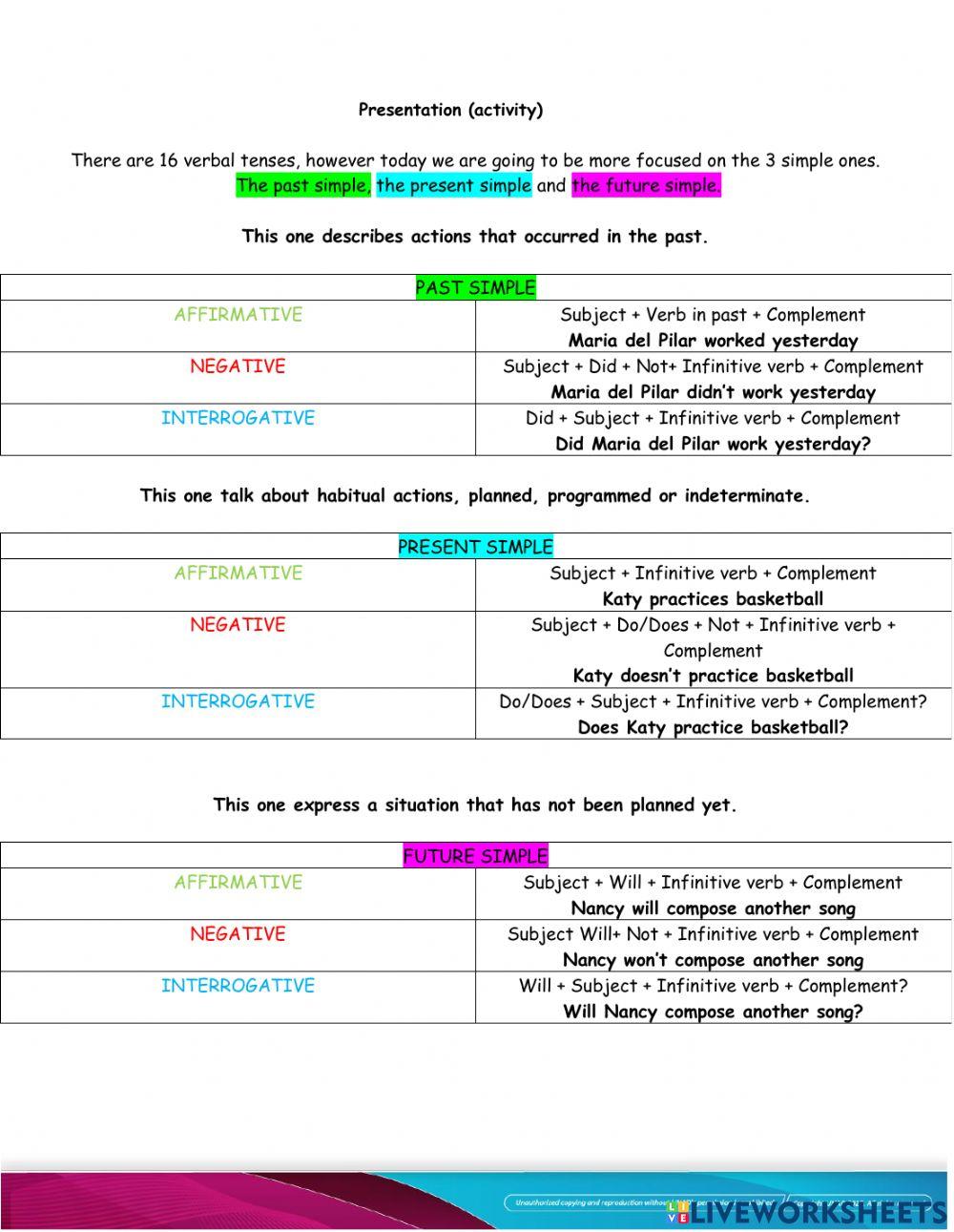 Analog Worksheet (to print)