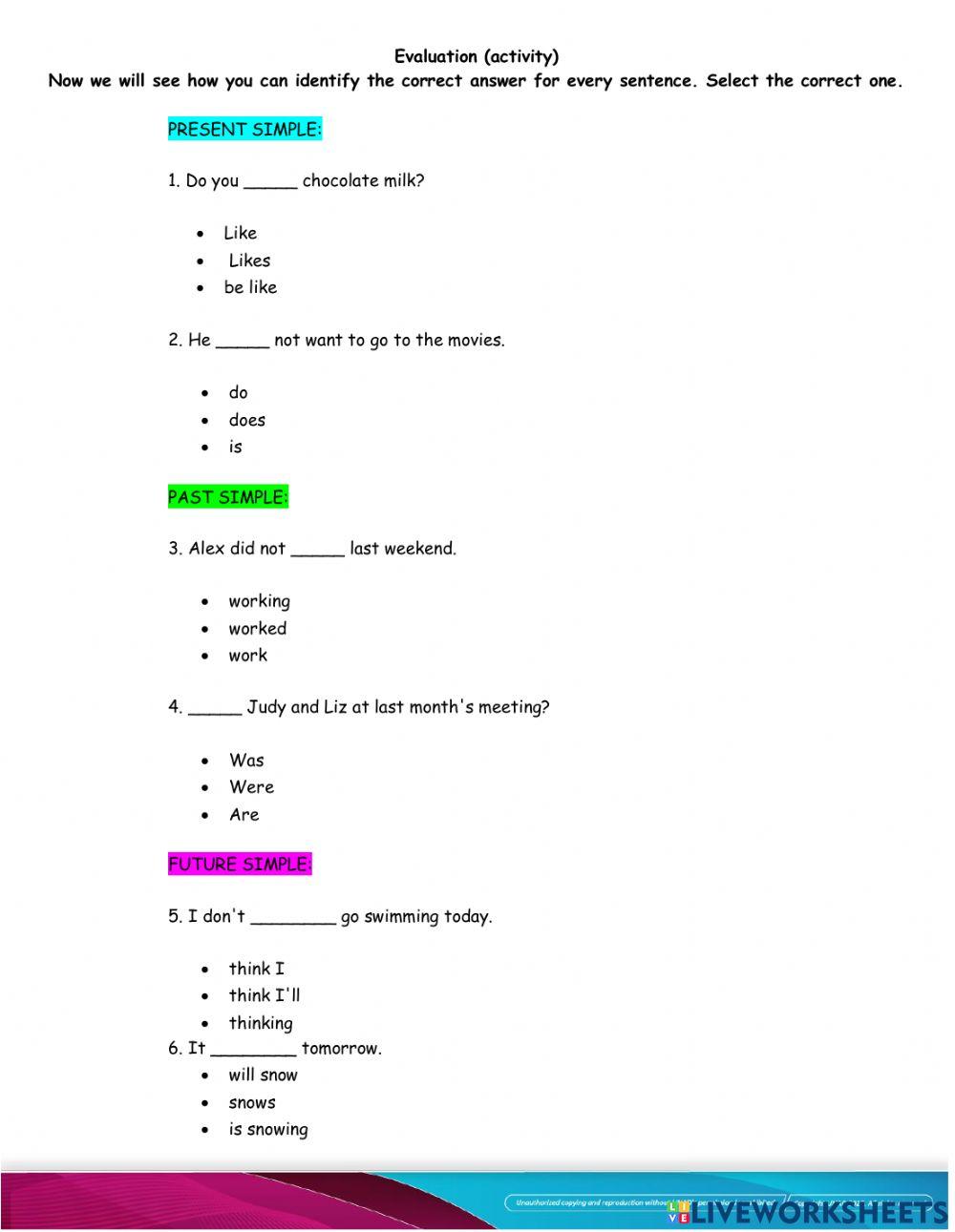 Analog Worksheet (to print)