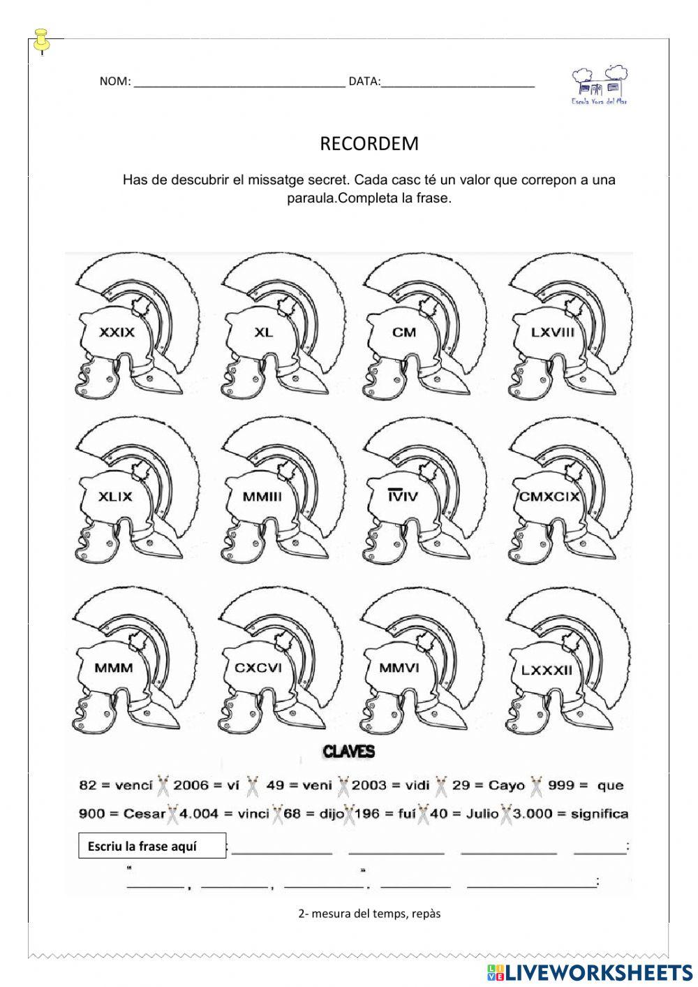 Aprofundim: els nombres romans