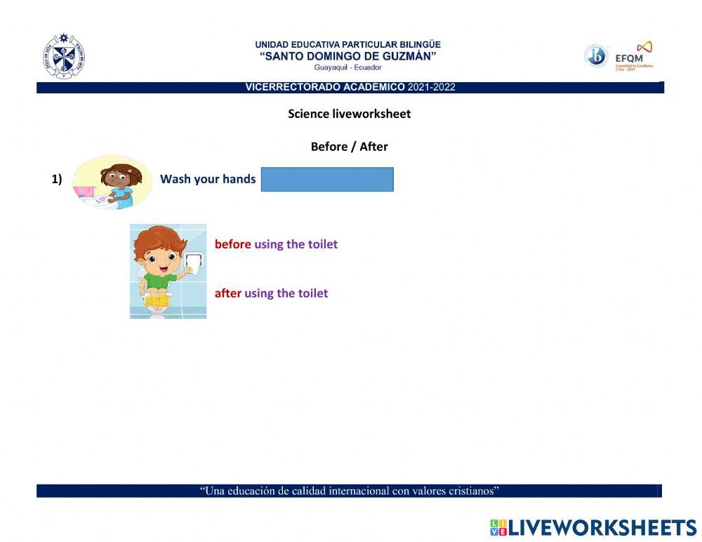 Before and Afer liveworksheet