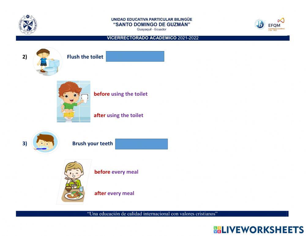 Before and Afer liveworksheet