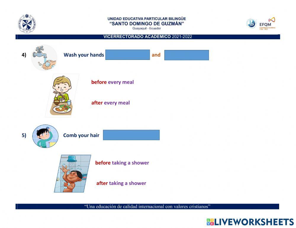 Before and Afer liveworksheet