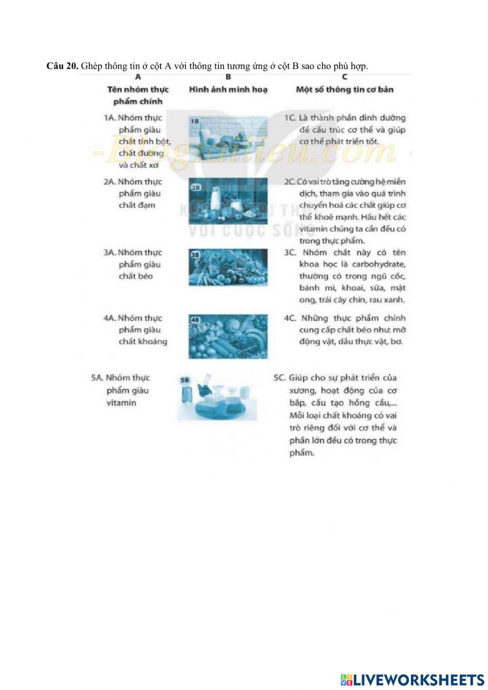 Đề cương ôn tập HK I-Công nghệ 6