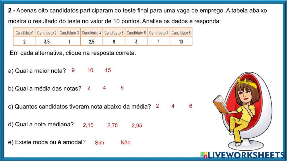 Média, mediana e moda