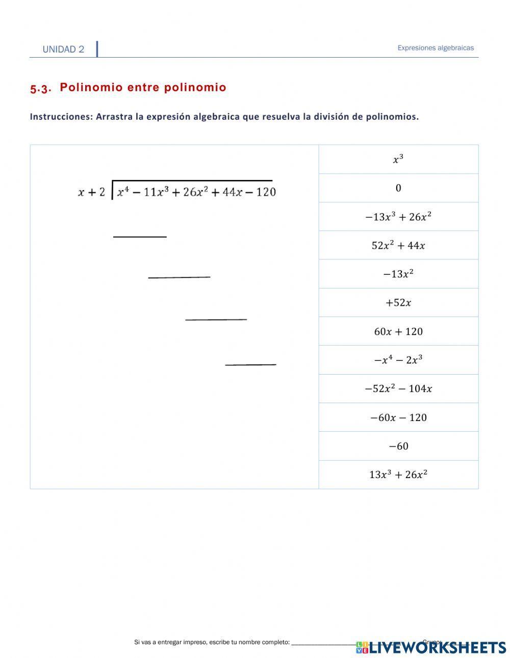 II.5.3.División de polinomios