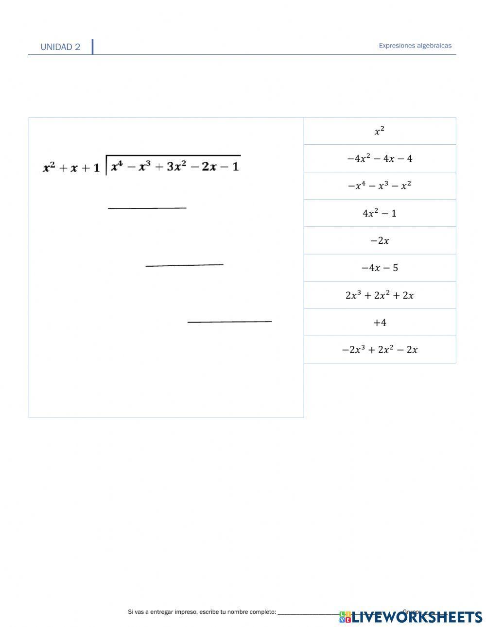 II.5.3.División de polinomios