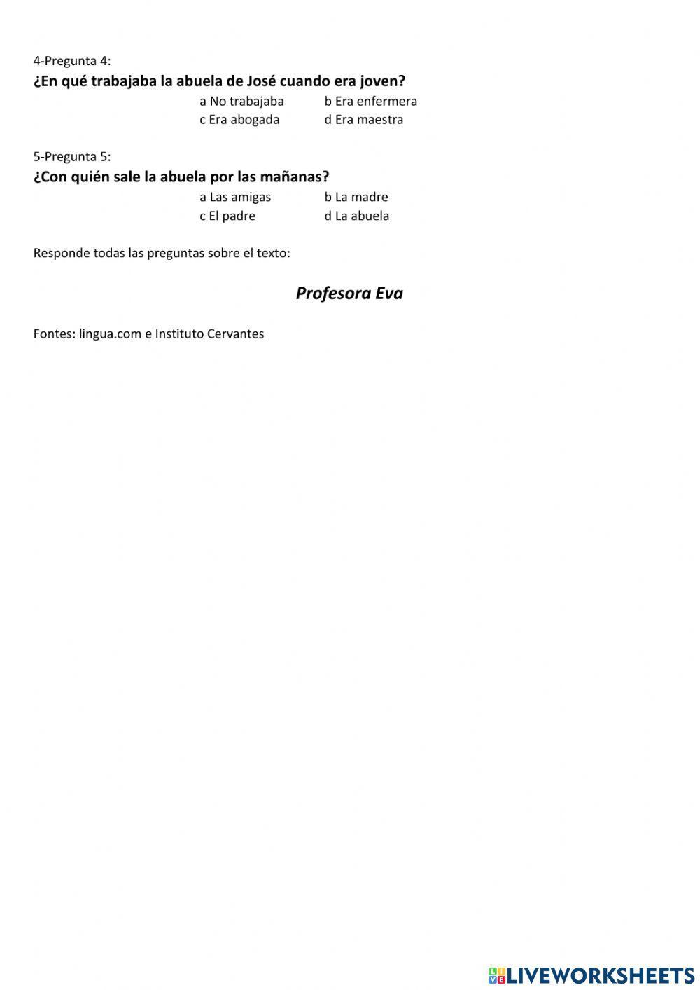 Evaluación - interpretación de texto