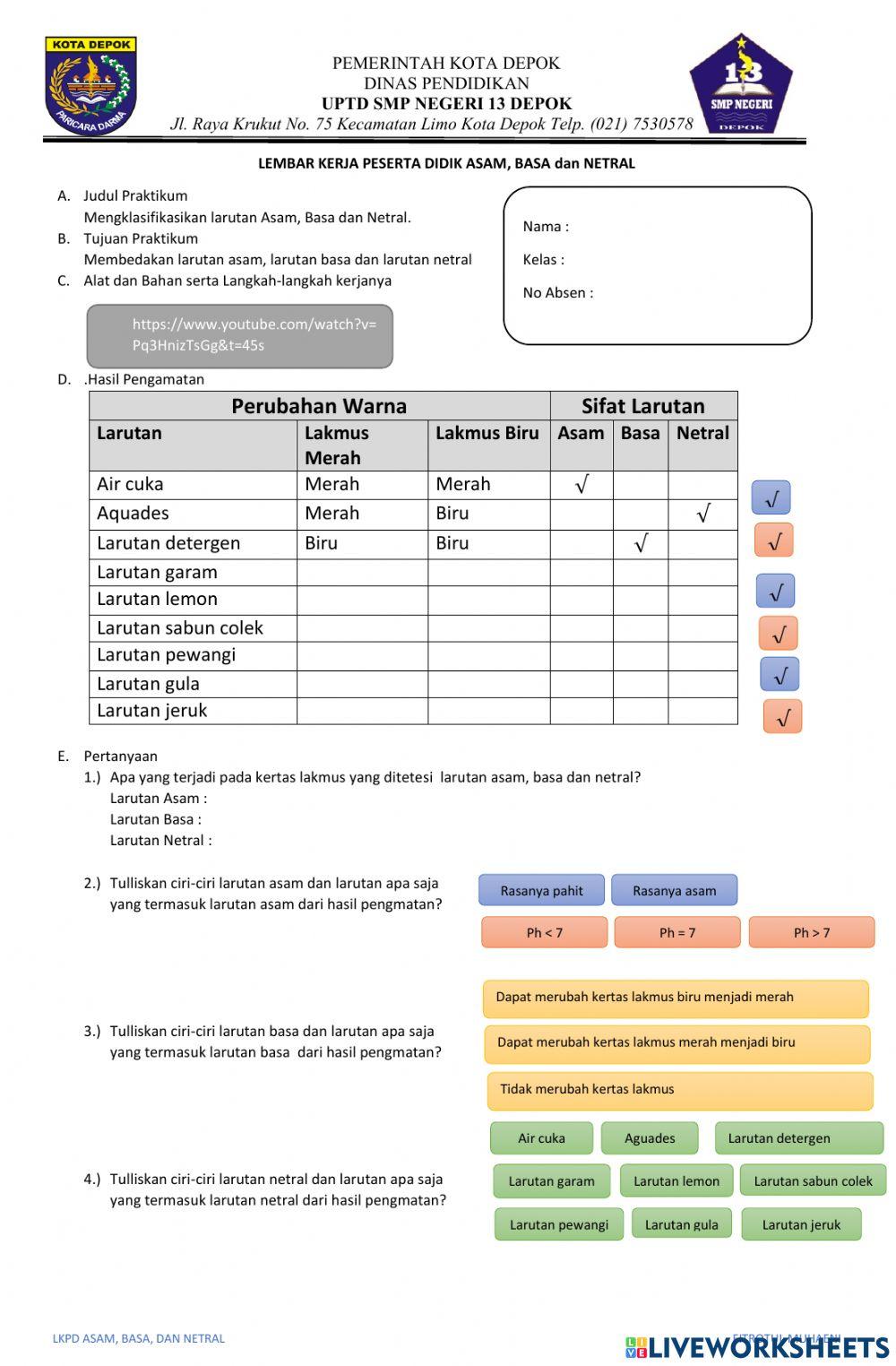 Lkpd asam, basa & netral