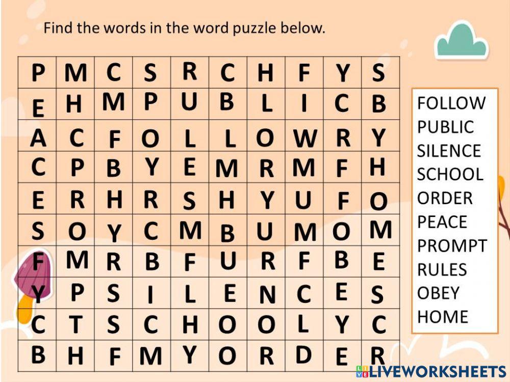 Obedience Word Puzzle