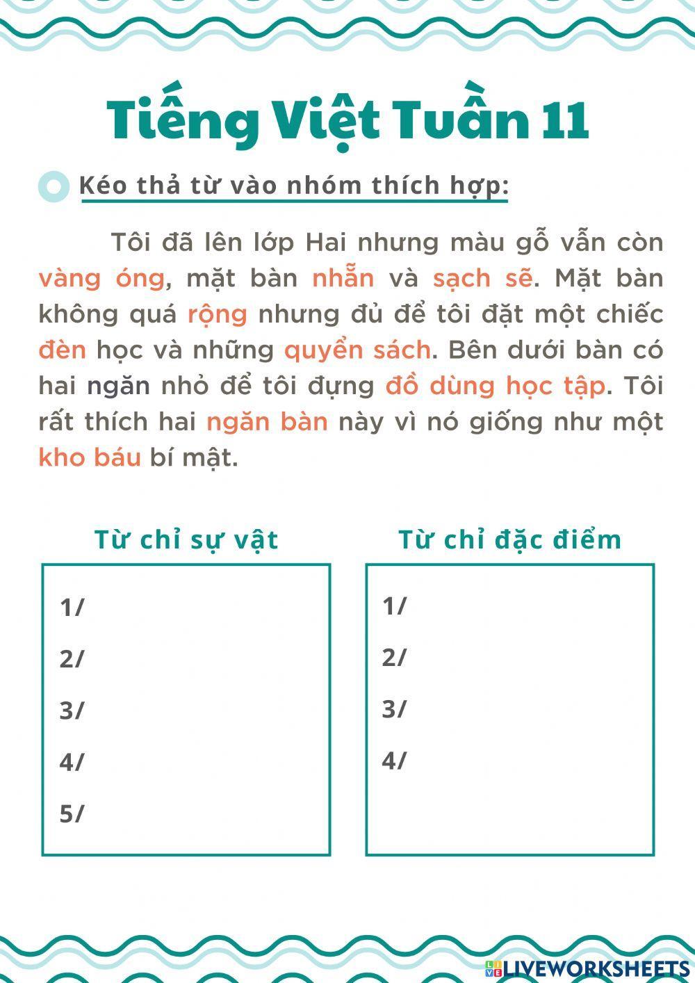 Tiếng Việt tuần 11