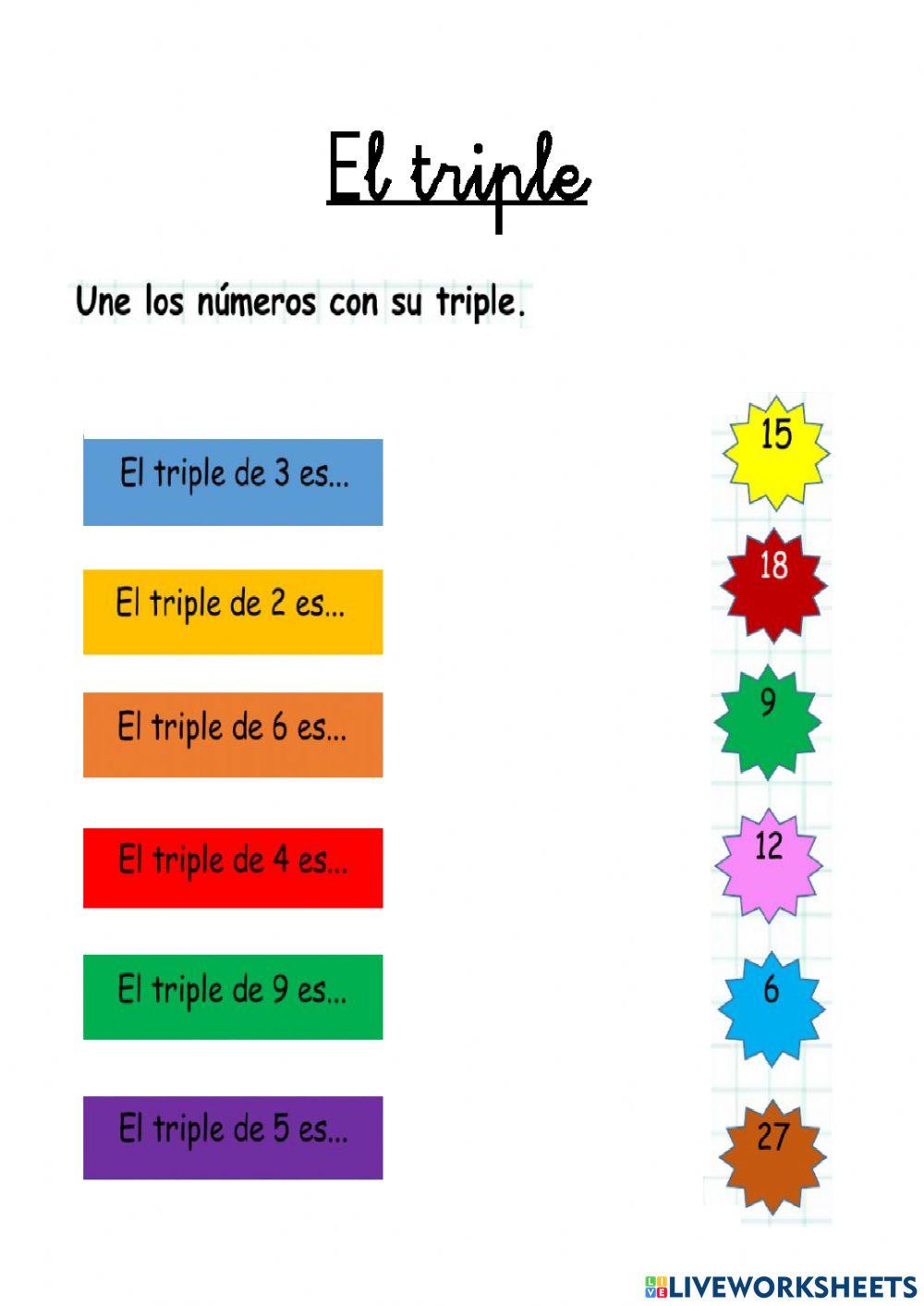 El triple 1690479 Aracely Alcarraz Live Worksheets