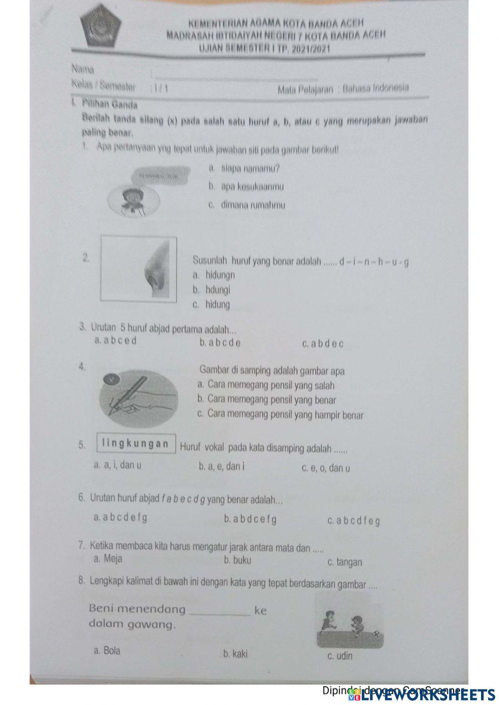 Soal Bahasa Indonesia