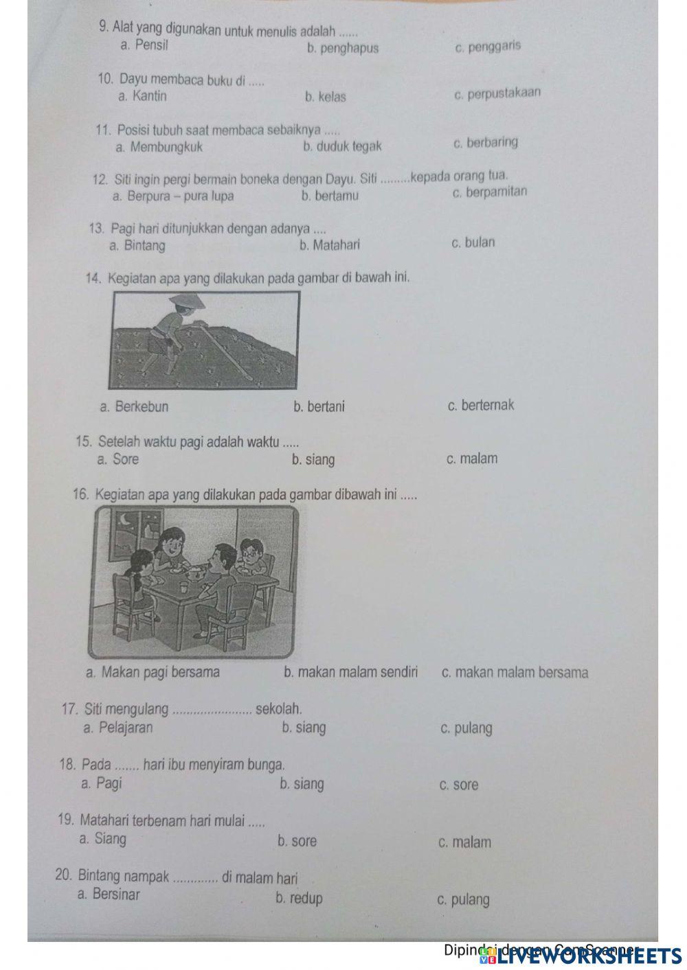 Soal Bahasa Indonesia