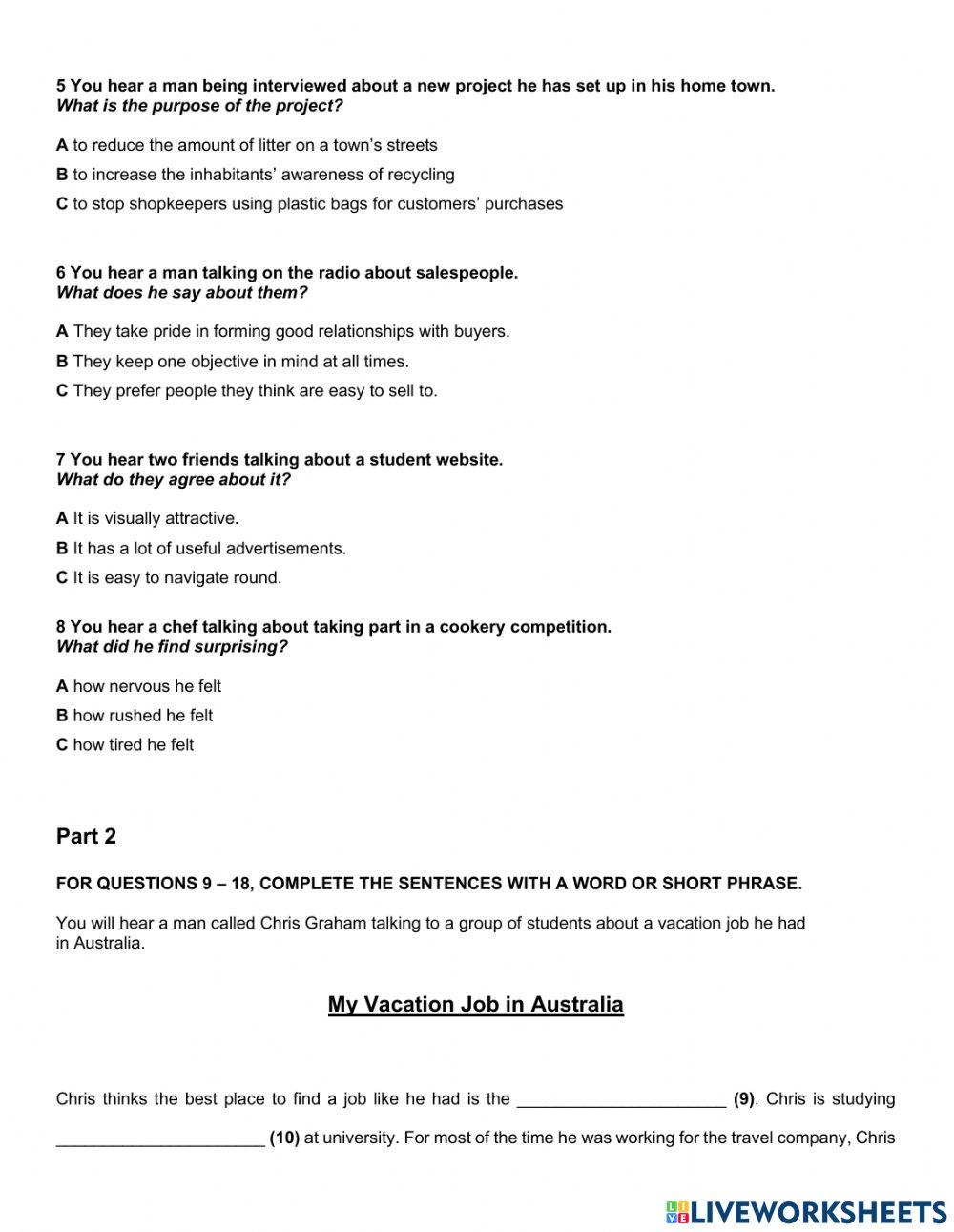 EVALUATION - LISTENING - 2nd TERM