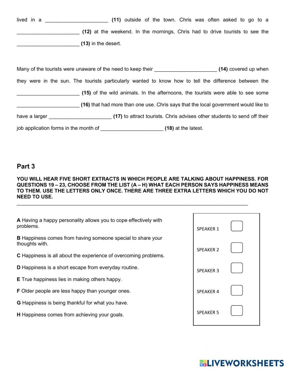 EVALUATION - LISTENING - 2nd TERM