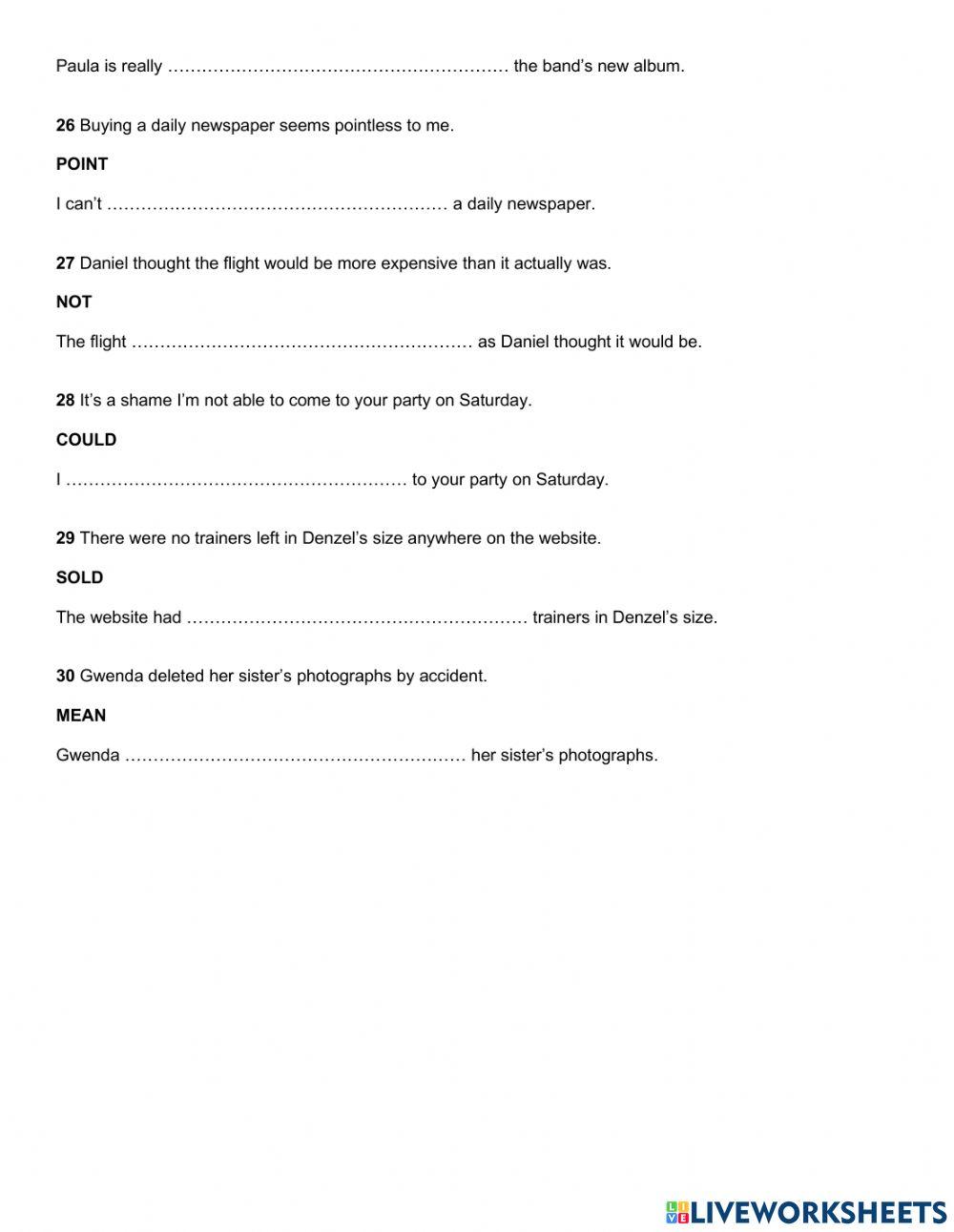 EVALUATION - USE OF ENGLISH - 2nd TERM