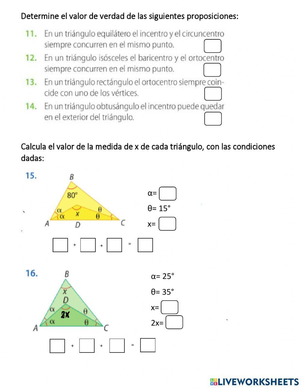Lineas y puntos notables del triángulo Lineas y puntos notables del triángulo