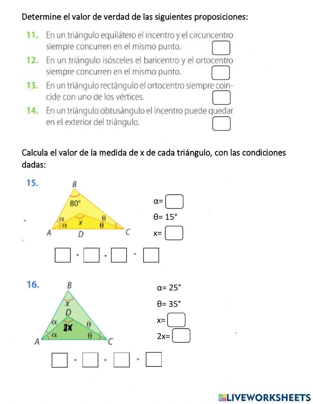 Lineas y puntos notables del triángulo