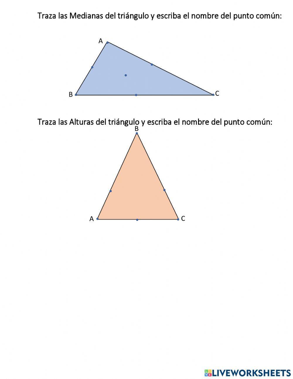 Lineas y puntos notables del triángulo Lineas y puntos notables del triángulo