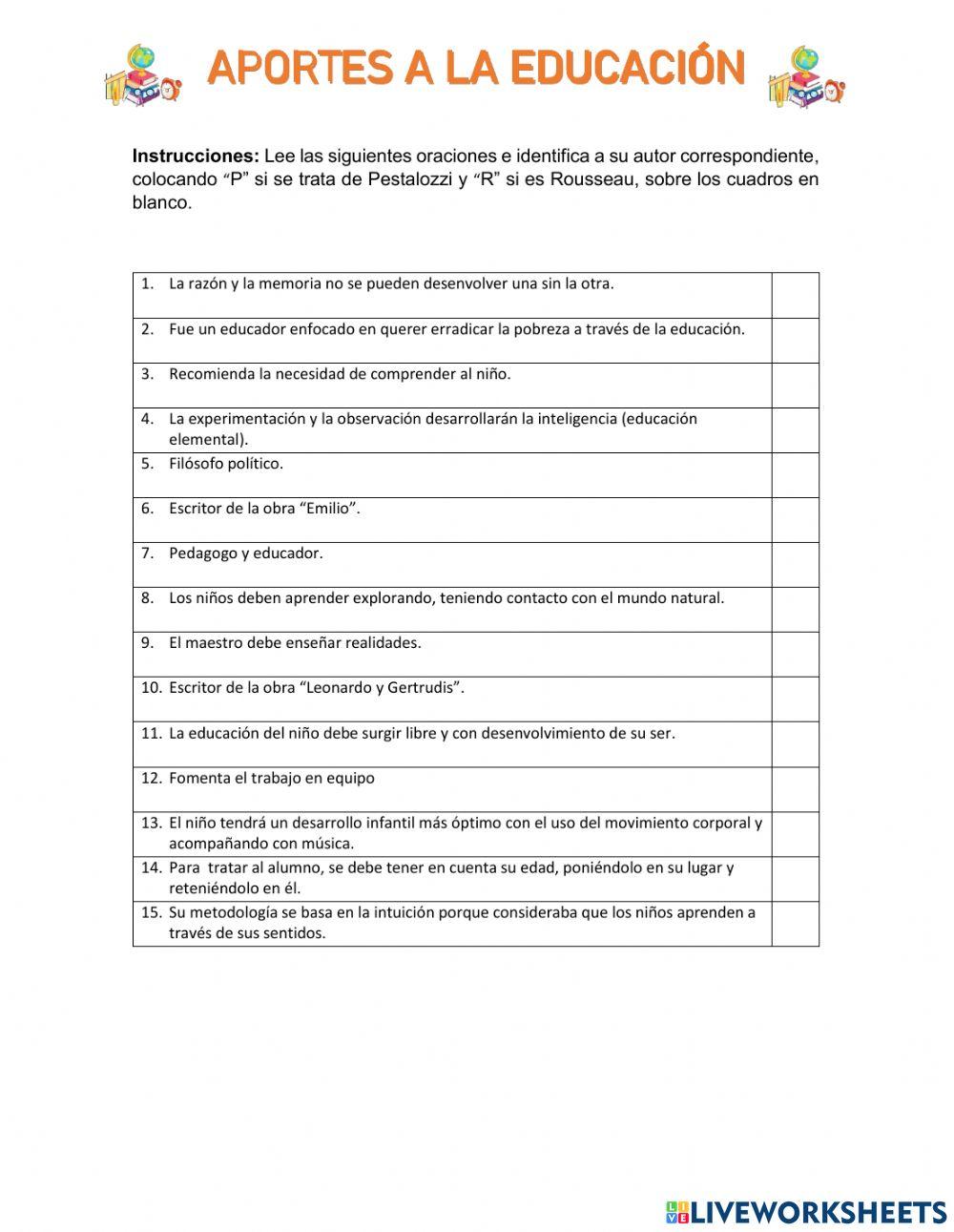 Aportaciones a la Educación-Rousseau y Pestalozzi
