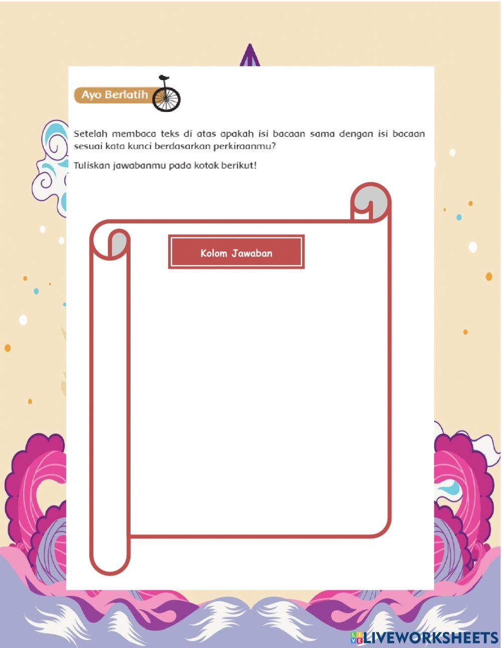 LKPD Kelas VI Tema 6 Subtema 1 Pembelajaran 5 Muatan Bahasa Indonesia dan SBDP